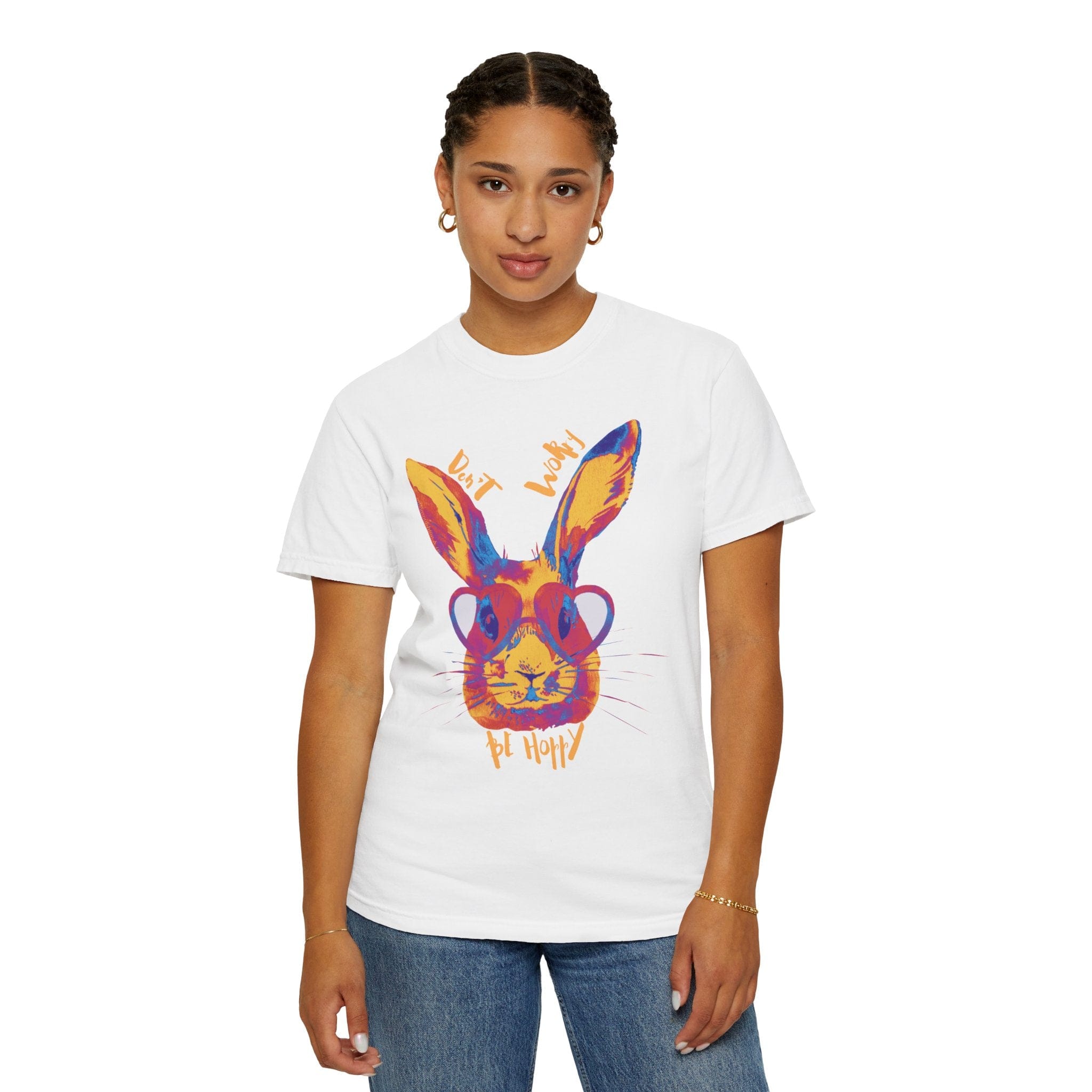Don't Worry Be Hoppy Comfort Colors Tee (Unisex) White