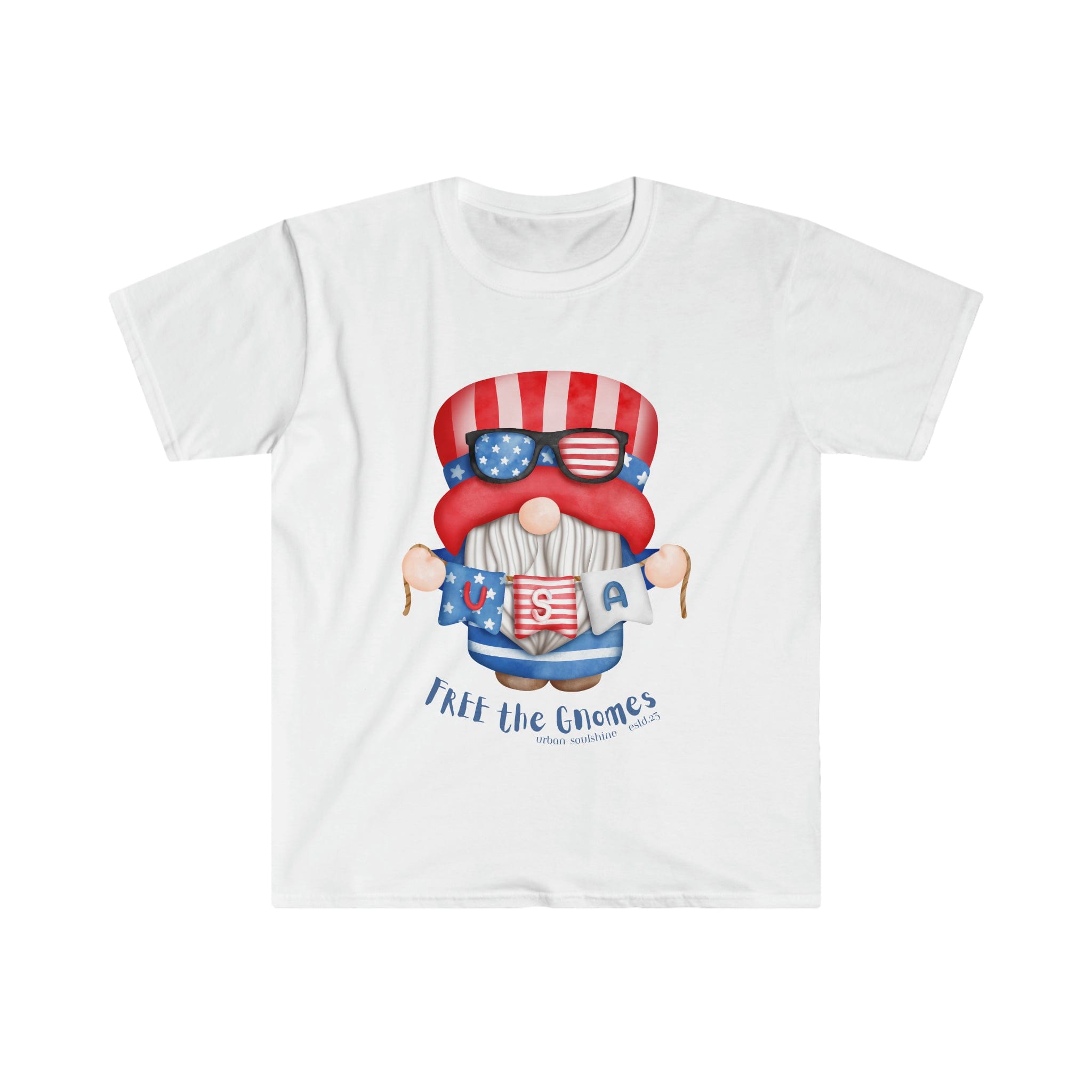 Urban SoulShine & co T-Shirt White / S FREE the GNOMES USA Soft Tee (unisex)