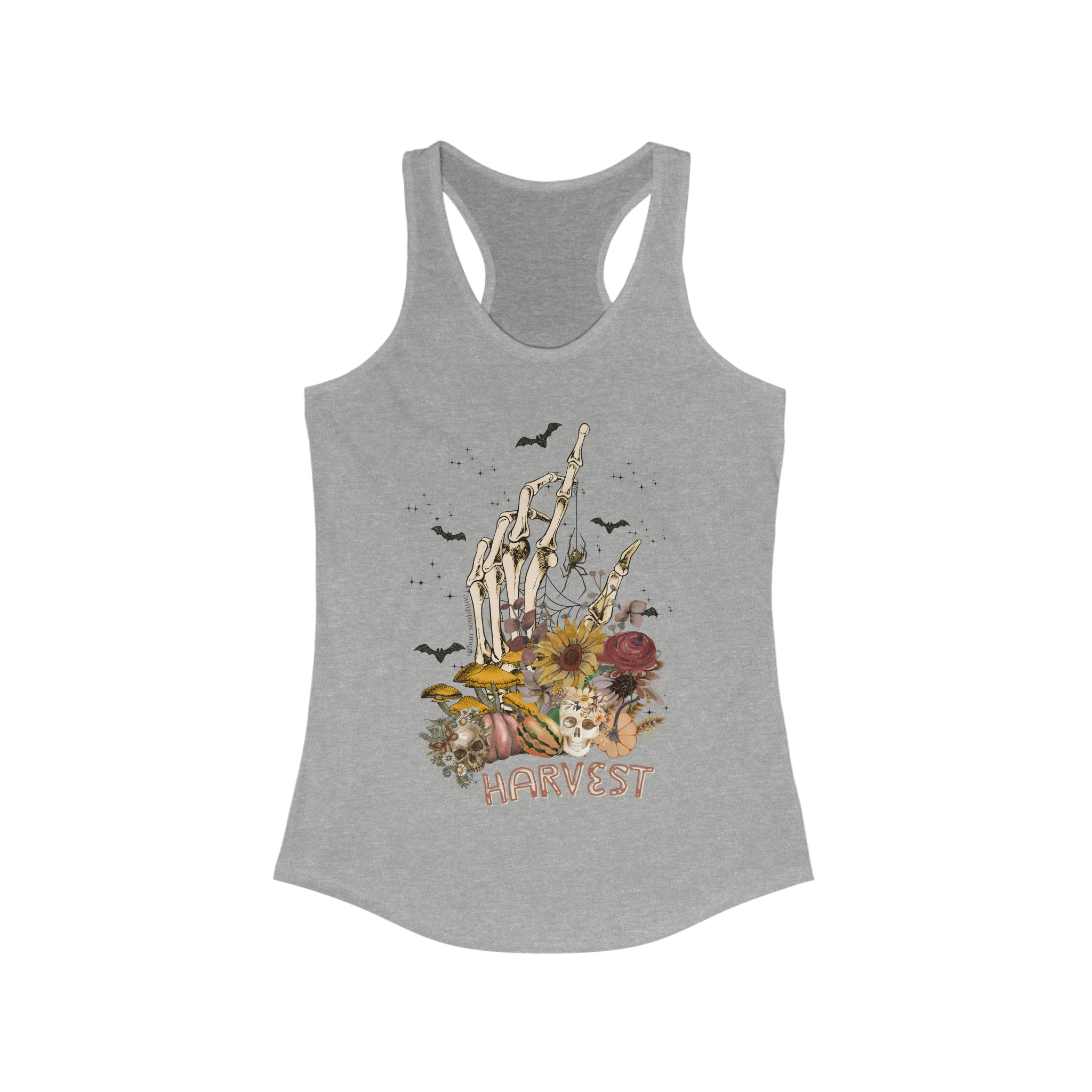  Heather Grey Skull Harvest Women's Razerback Tank