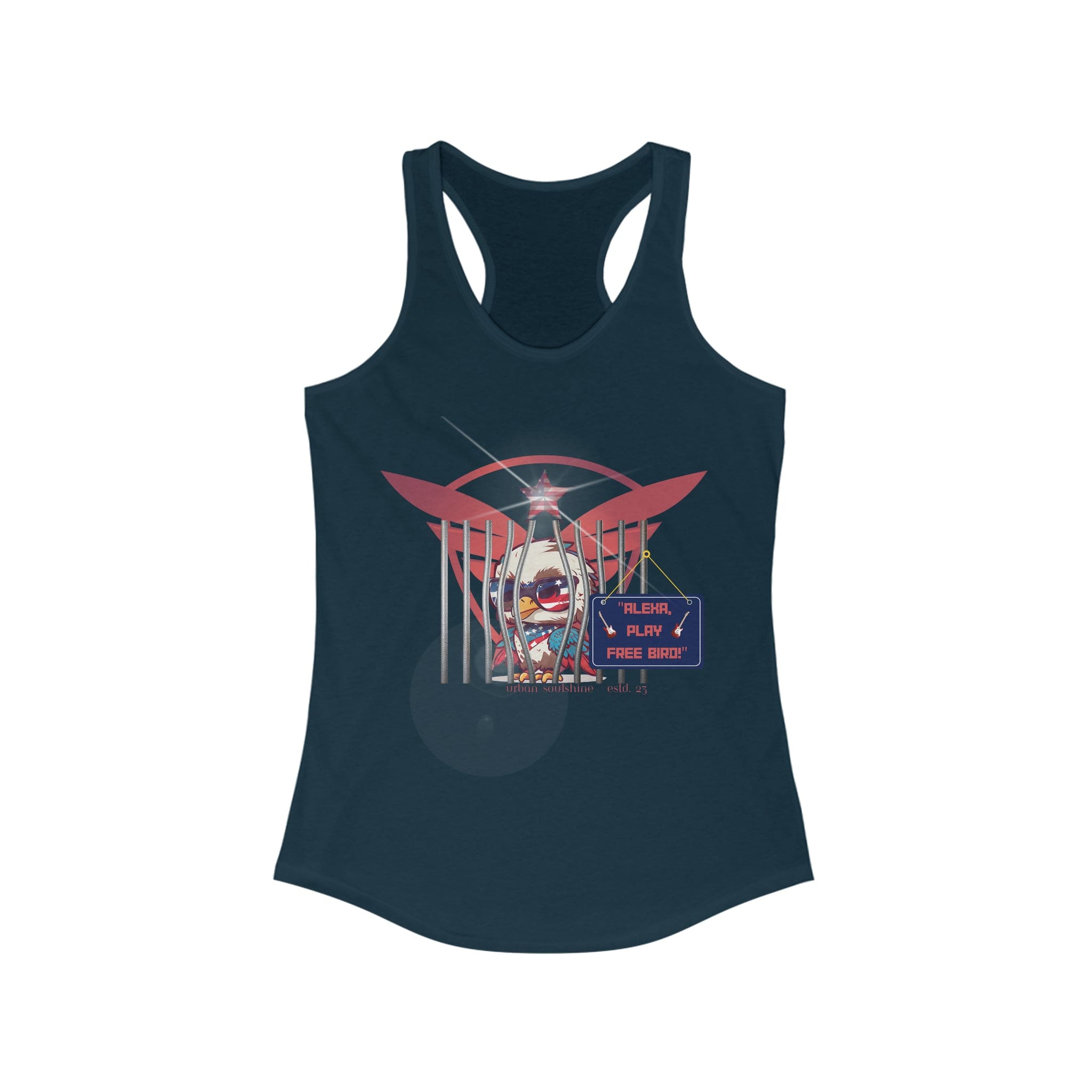  Solid Midnight Navy Alexa, Play Free Bird Tank (women's)