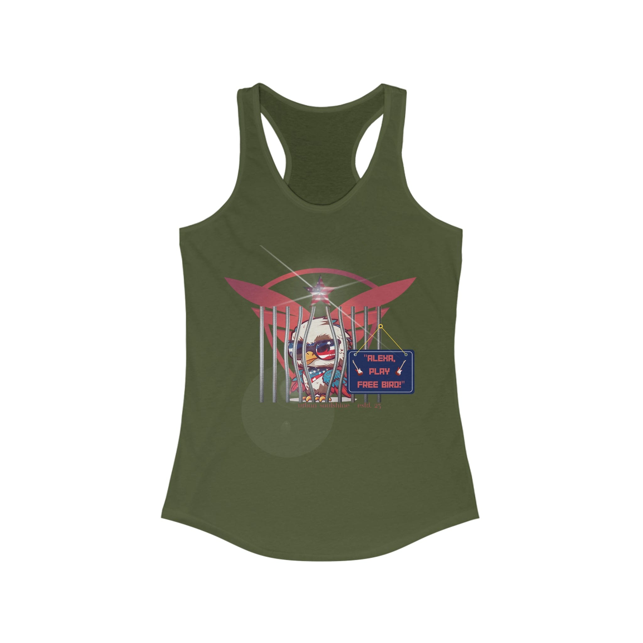 Urban SoulShine & co Tank Top XS / Solid Military Green Alexa, Play Free Bird Tank (women's)