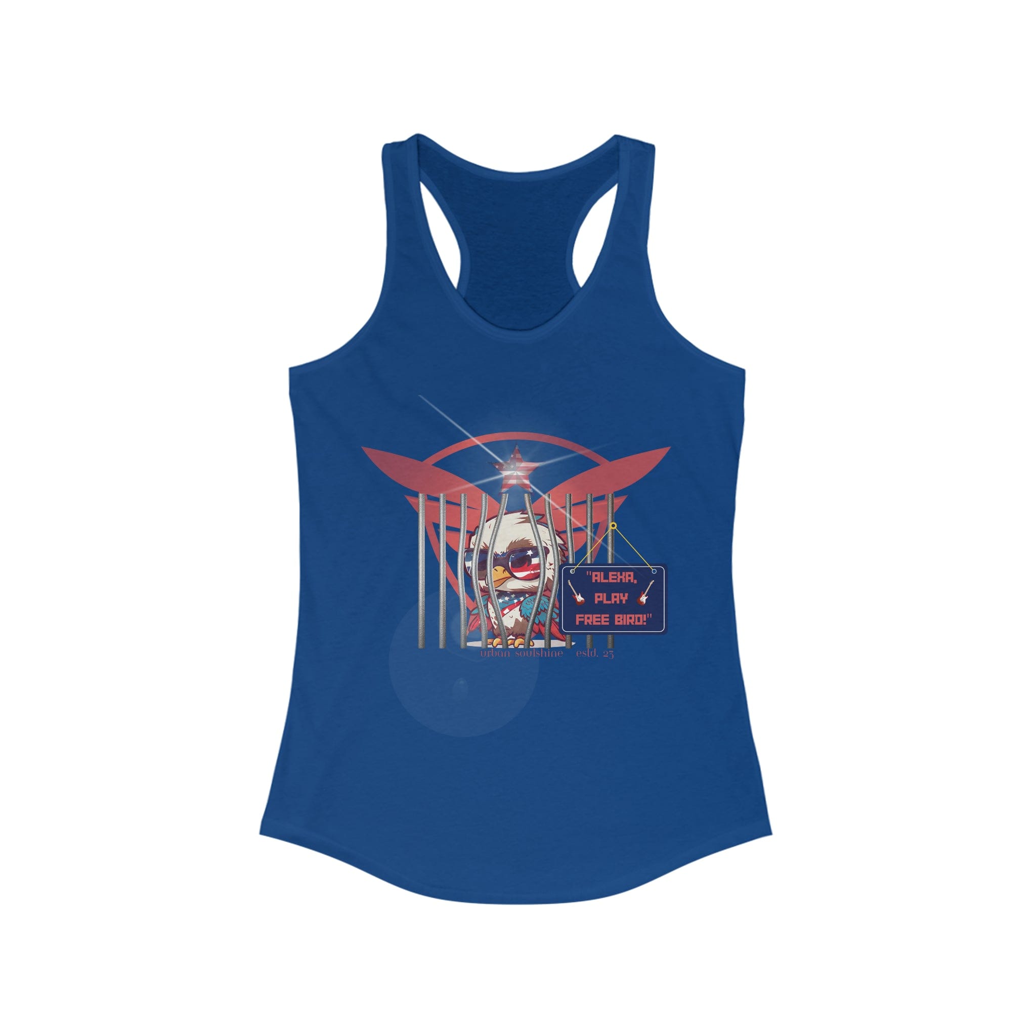 Urban SoulShine & co Tank Top XS / Solid Royal Alexa, Play Free Bird Tank (women's)