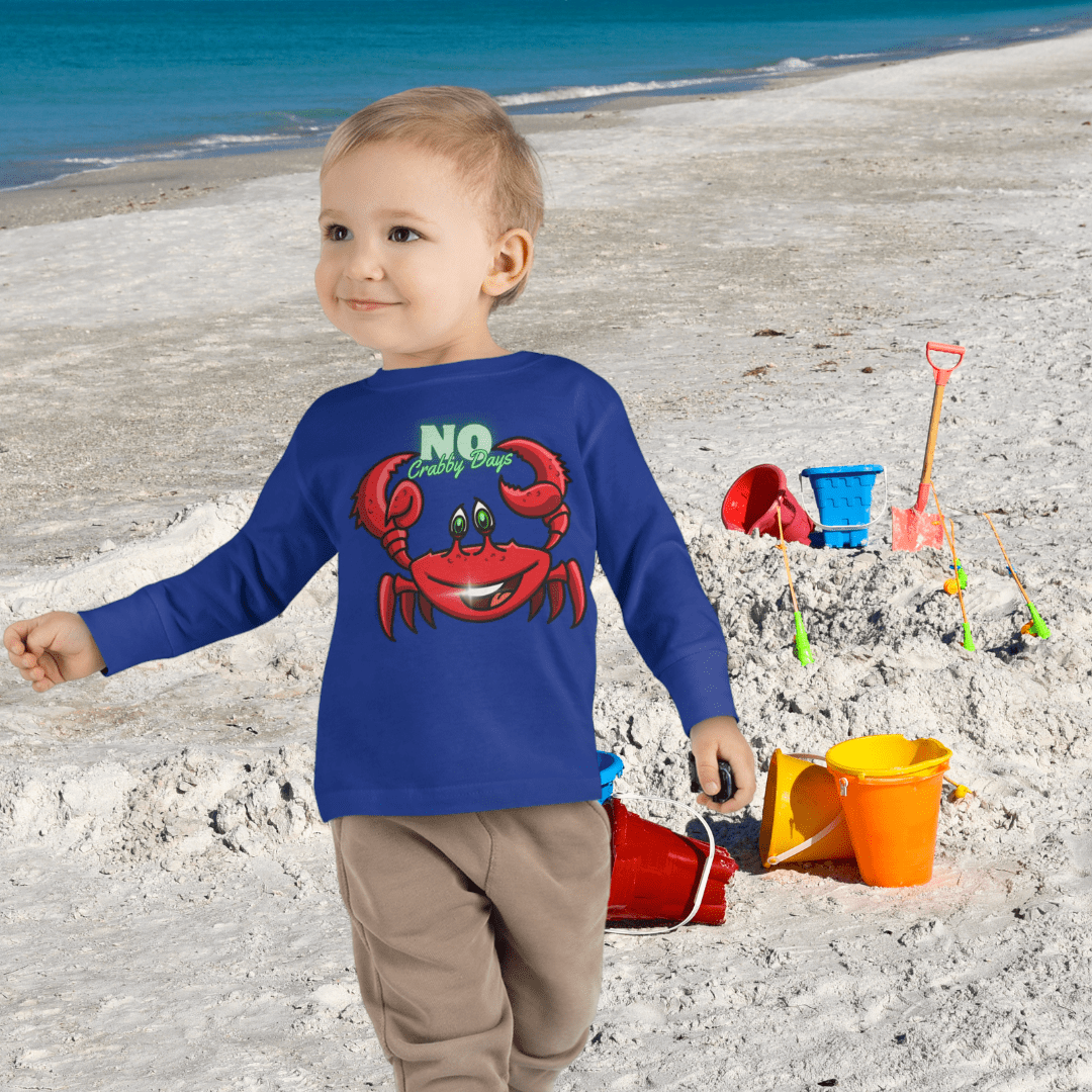 Urban SoulShine & co Toddler Long Sleeve NO Crabby Days Long Sleeve Tee (Toddler)