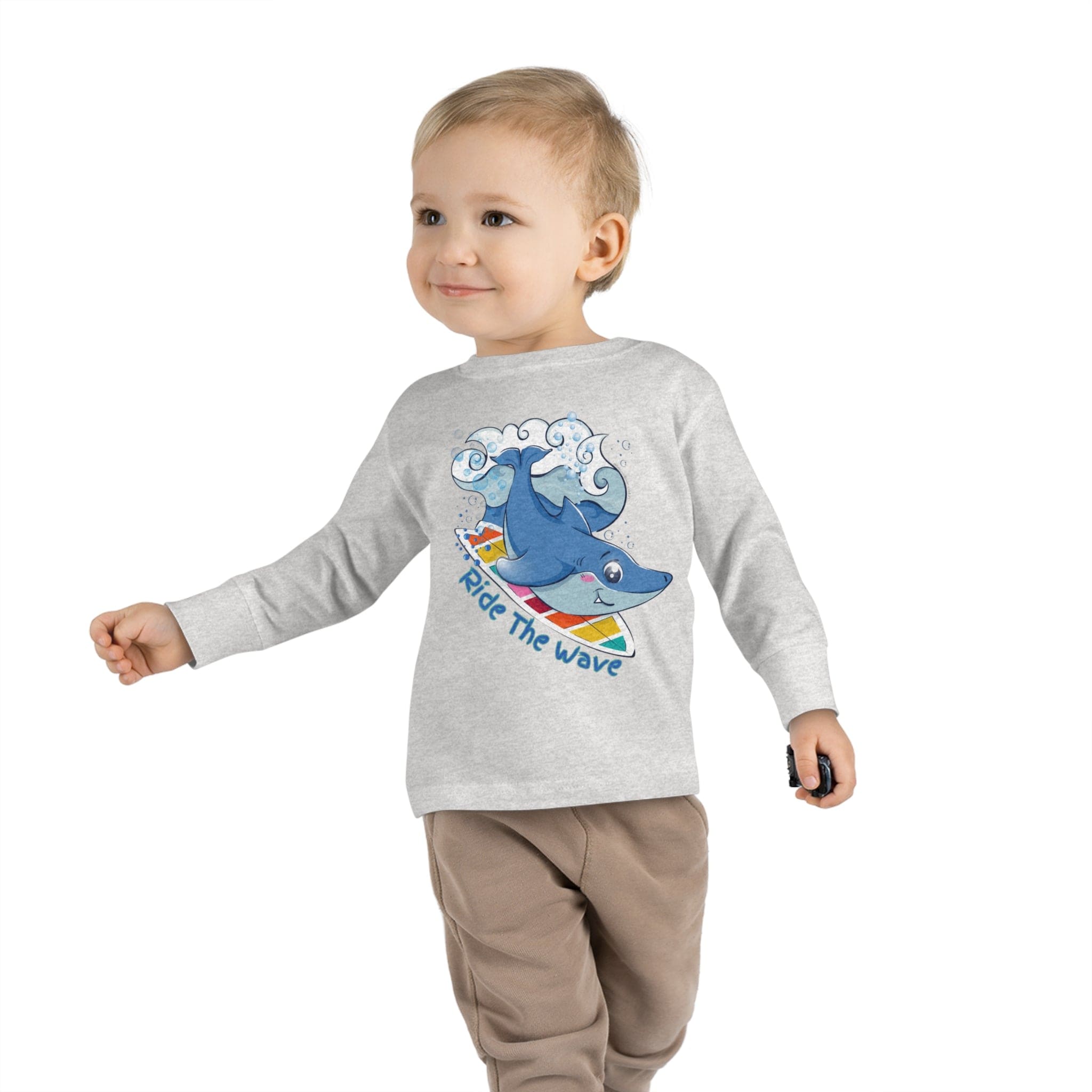 Urban SoulShine & co Toddler Long Sleeve Ride The Wave Shark Long Sleeve Tee (Toddler)