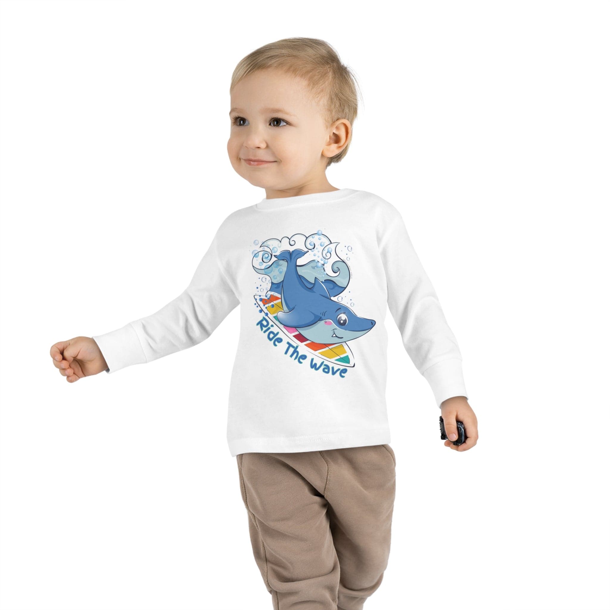 Urban SoulShine & co Toddler Long Sleeve Ride The Wave Shark Long Sleeve Tee (Toddler)