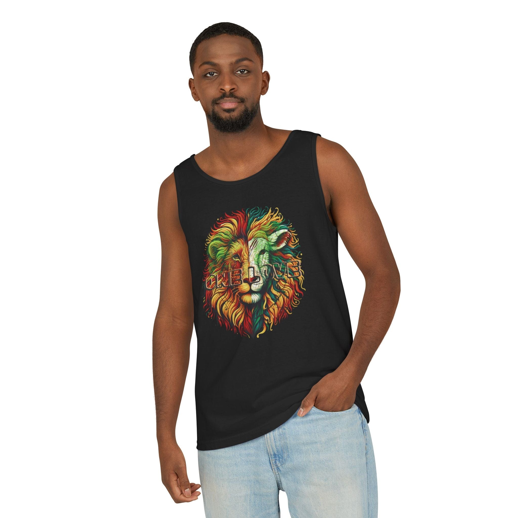 Urban SoulShine & co Unisex Tank Top Black / XS / Round ONE LOVE: The Lion & the Lamb Eco-Friendly Tank (Unisex)