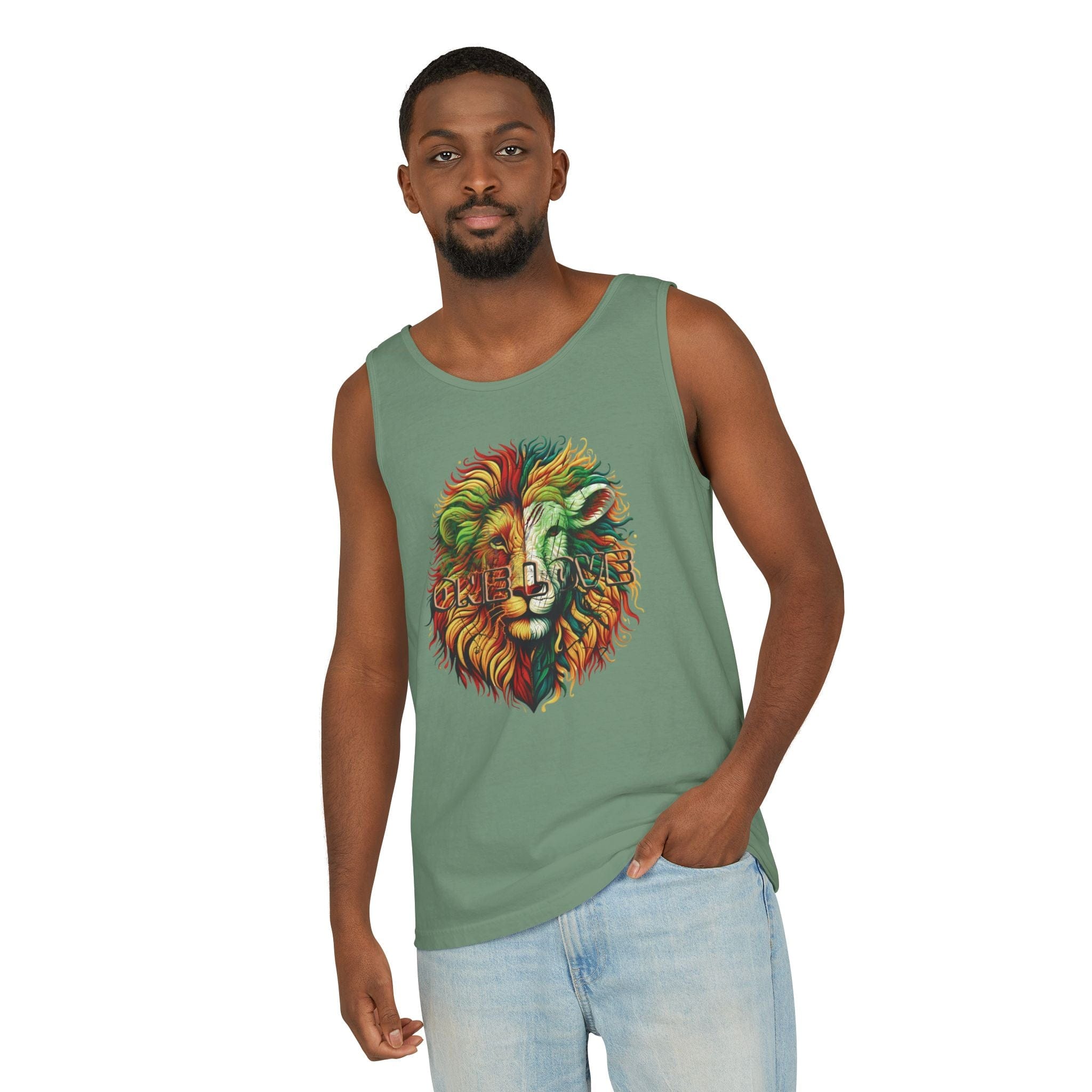  Round ONE LOVE: The Lion & the Lamb Eco-Friendly Tank (Unisex)