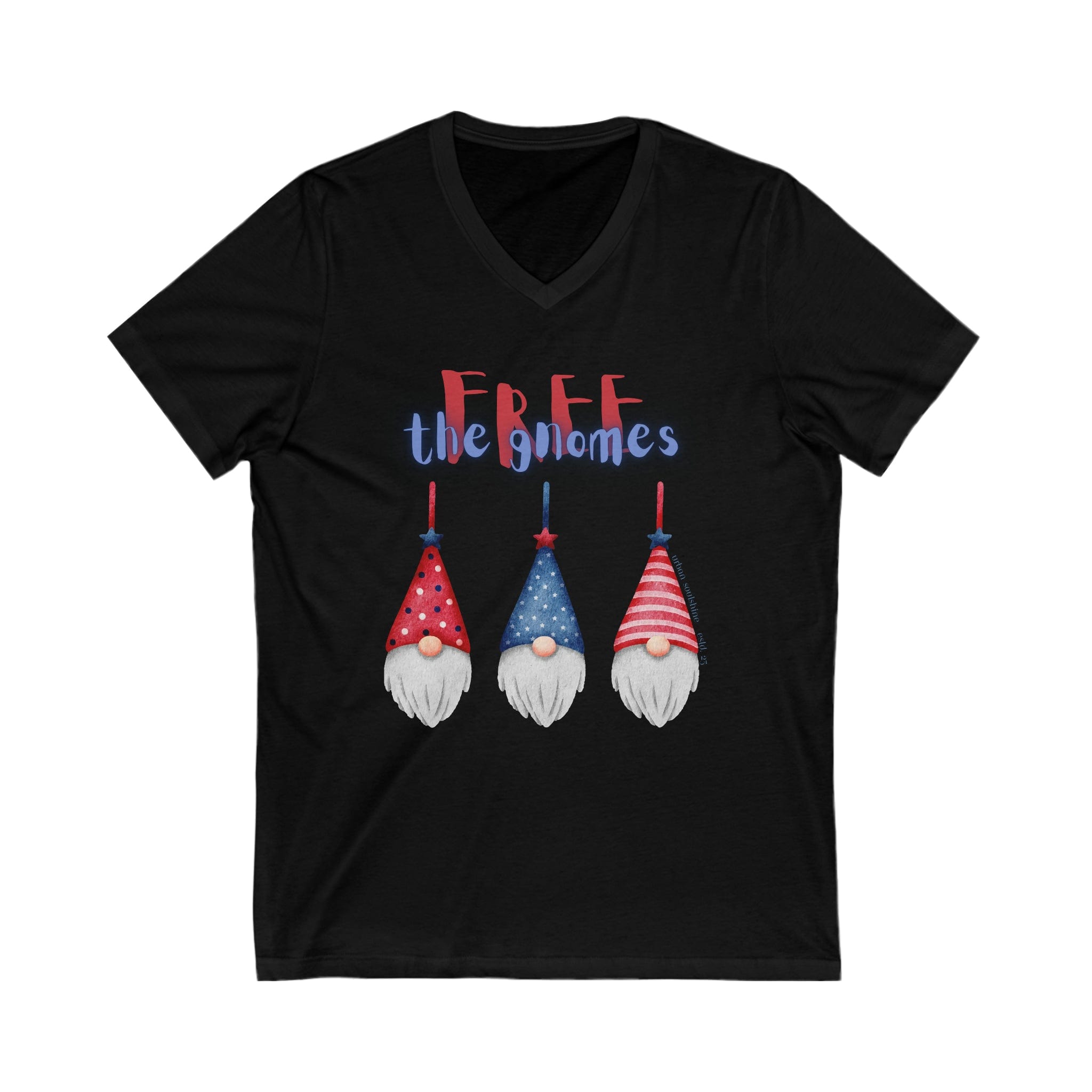 Urban SoulShine & co V-neck S / Black Free the Gnomes Banner V-Neck