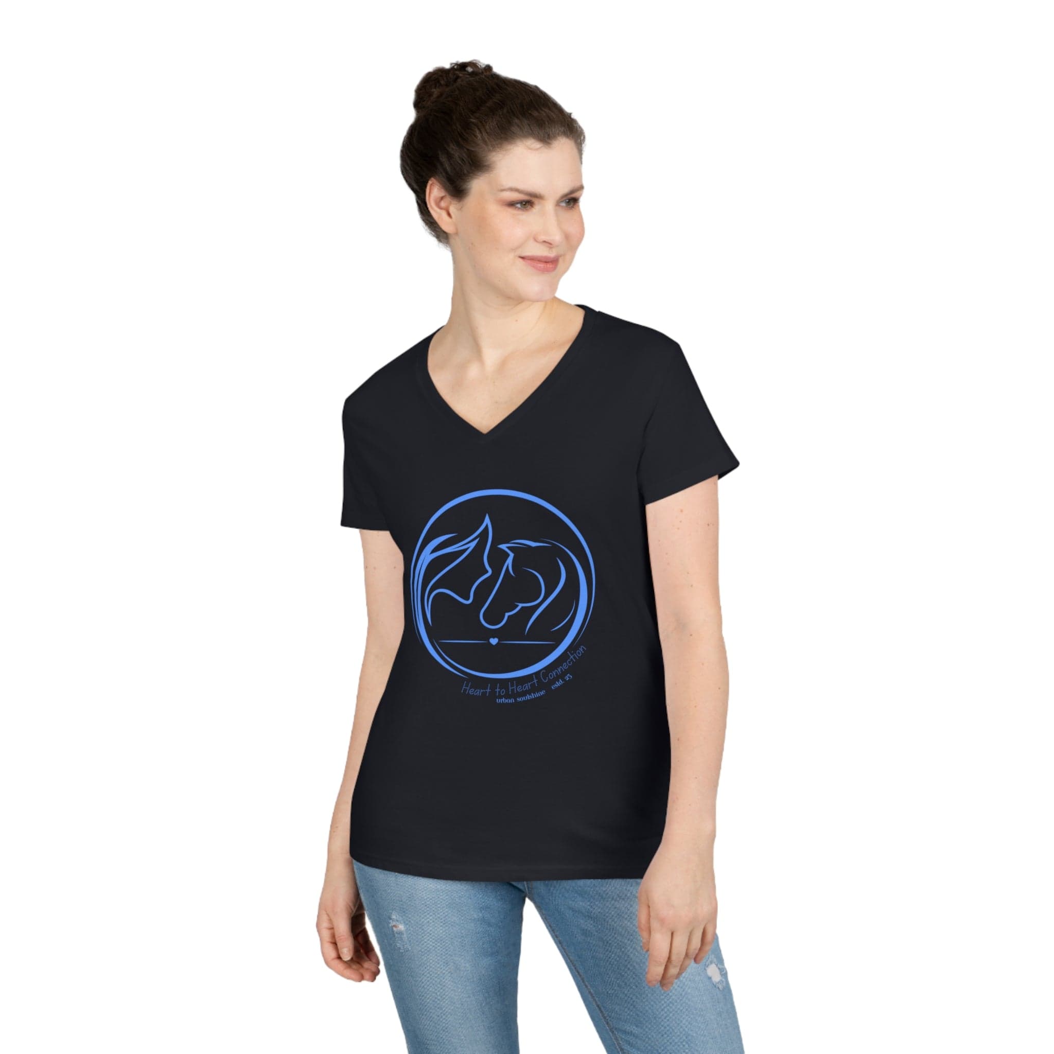 Urban SoulShine & co V-neck S / Black Heart Connection Horse Ladies' V-Neck Tee