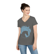 Urban SoulShine & co V-neck S / Charcoal The Soul Sleeps Horse Ladies' V-Neck Tee (teal)