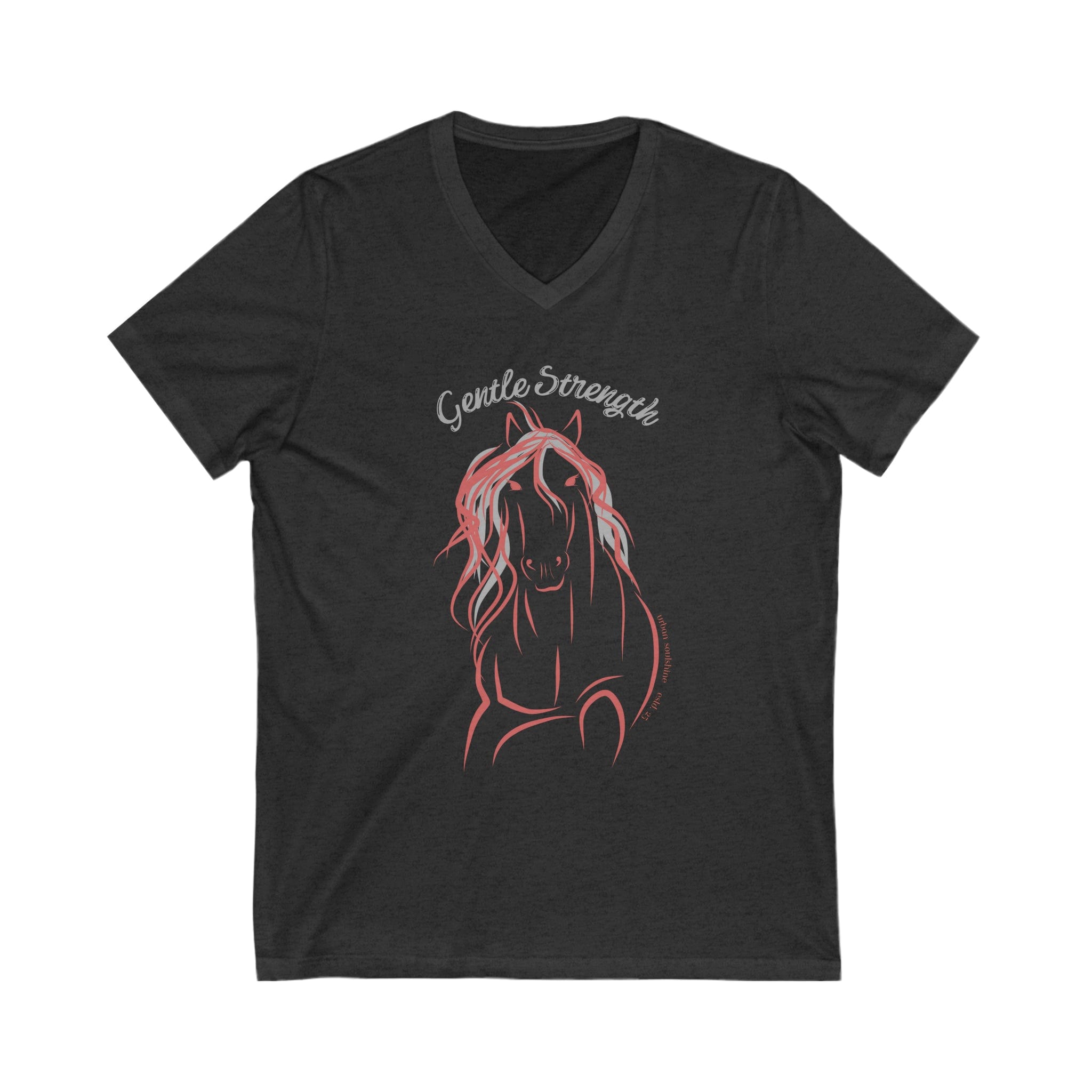 Urban SoulShine & co V-neck S / Dark Grey Heather Gentle Strength Horse V-Neck (upper print)