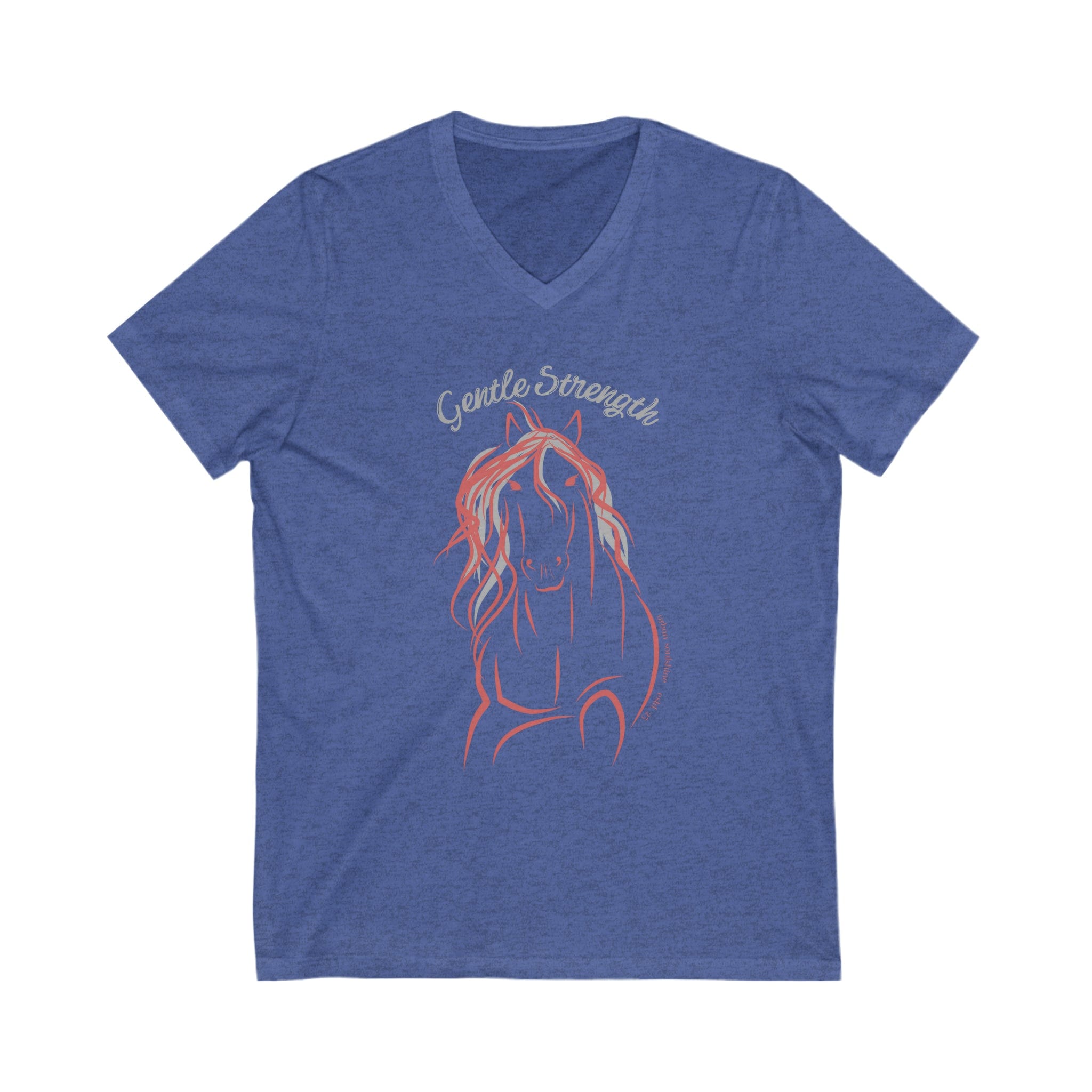 Urban SoulShine & co V-neck S / Heather True Royal Gentle Strength Horse V-Neck (upper print)