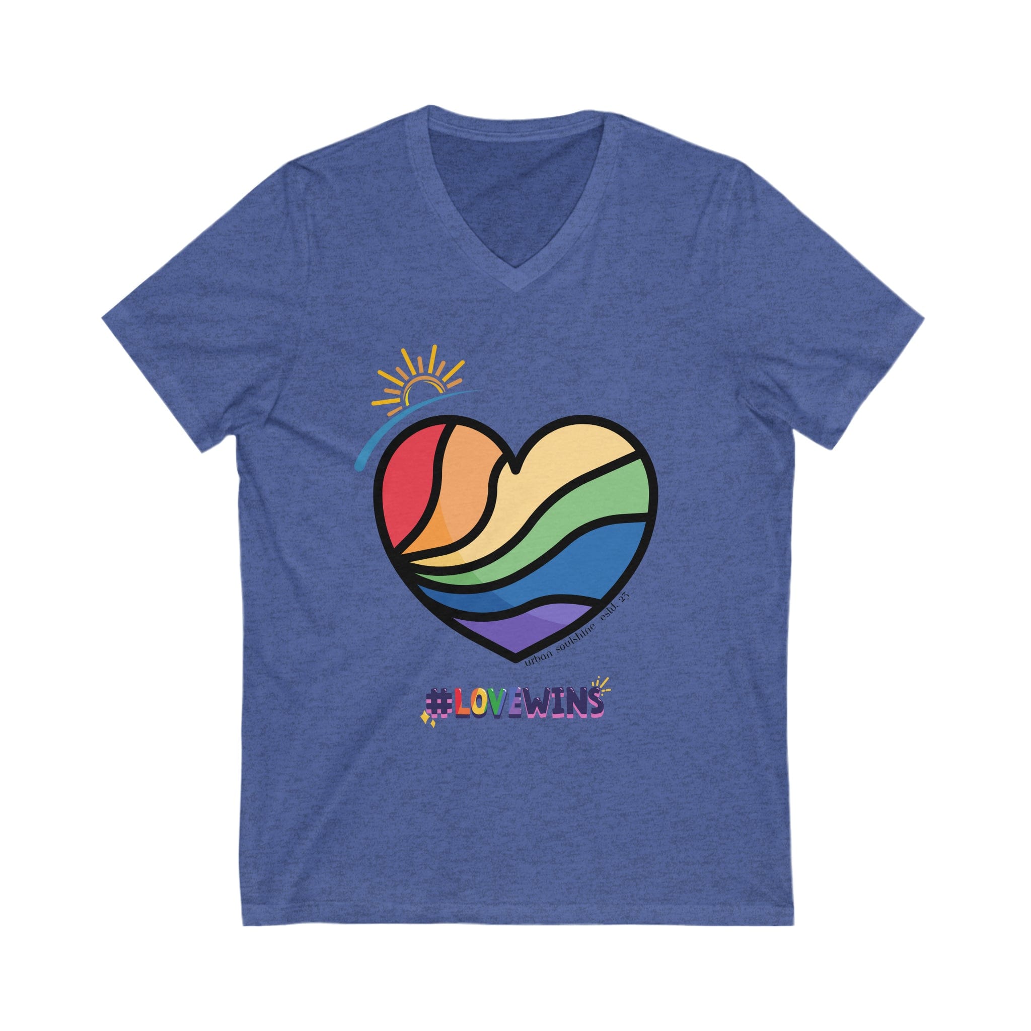 Urban SoulShine & co V-neck S / Heather True Royal Love Wins Custom V-Neck