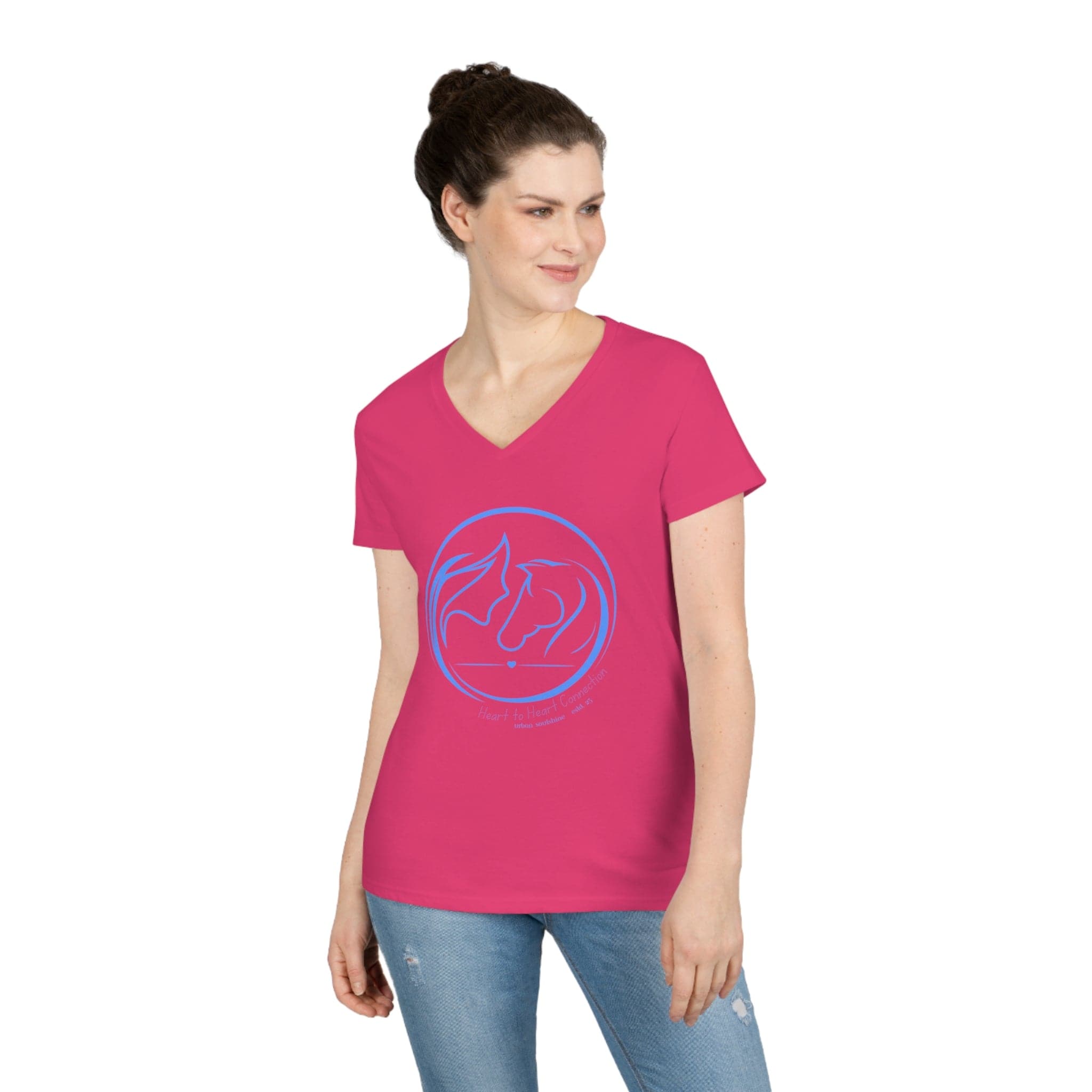 Urban SoulShine & co V-neck S / Heliconia Heart Connection Horse Ladies' V-Neck Tee