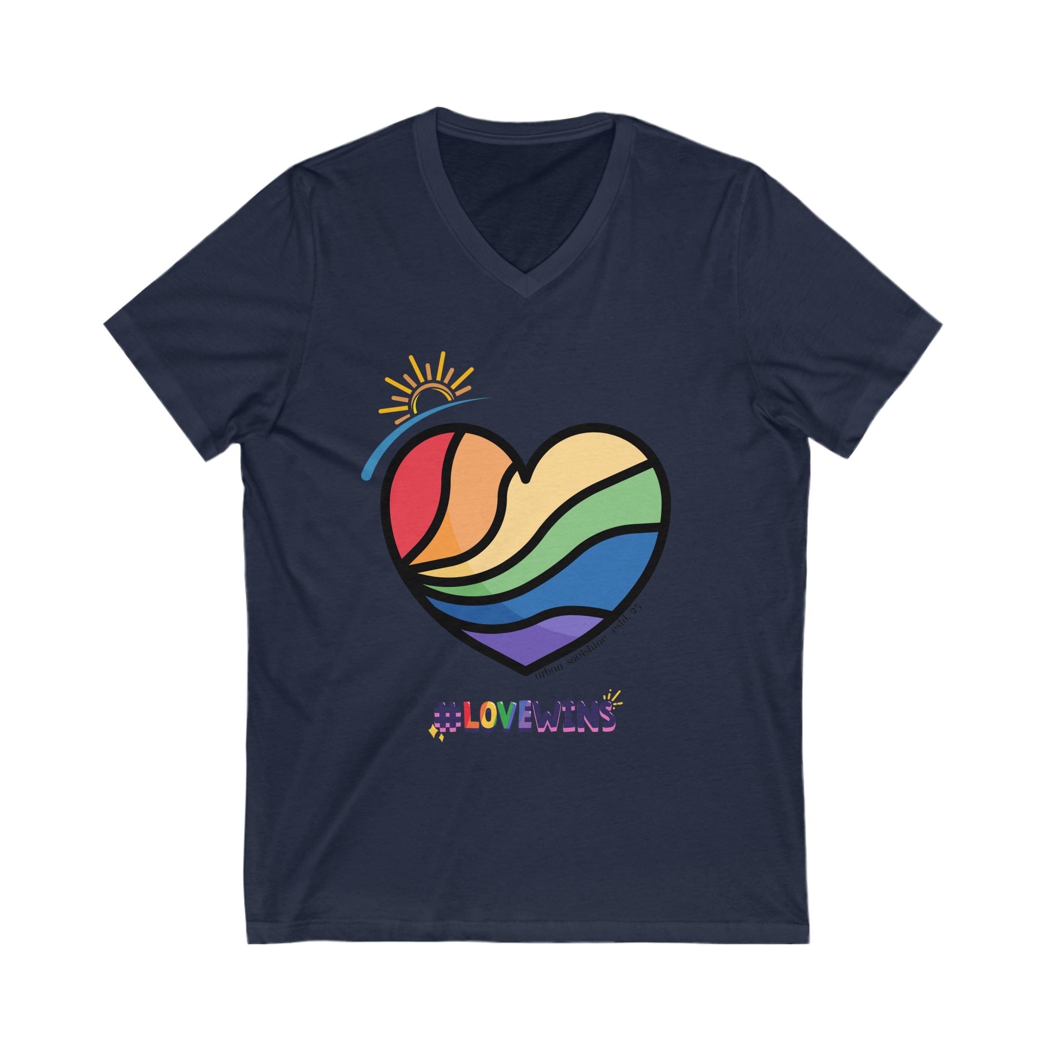 Urban SoulShine & co V-neck S / Navy Love Wins Custom V-Neck