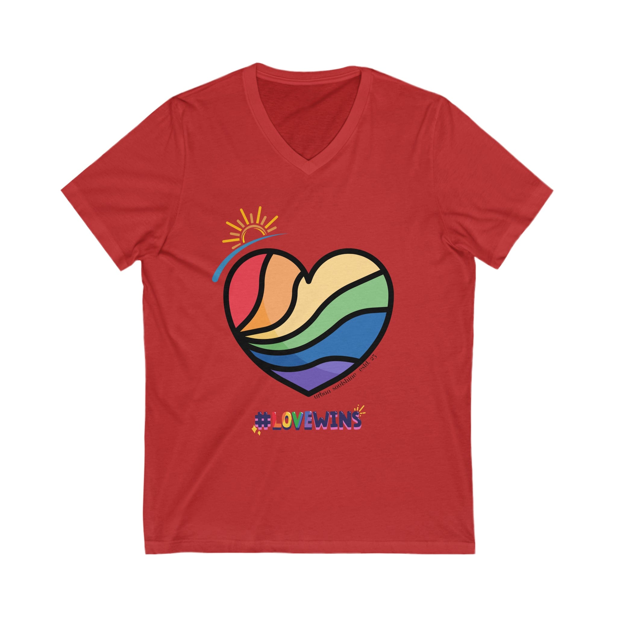 Urban SoulShine & co V-neck S / Red Love Wins Custom V-Neck