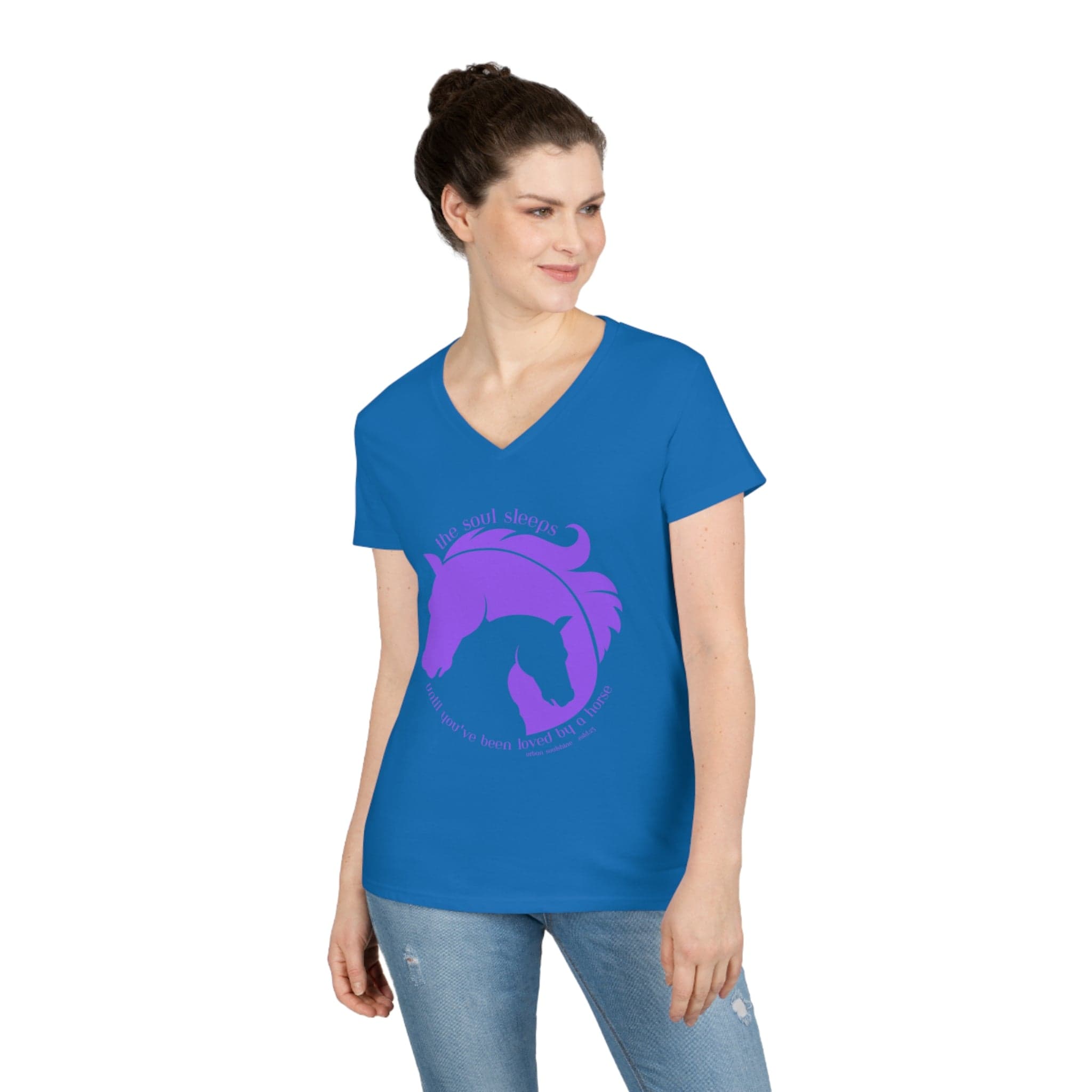 Urban SoulShine & co V-neck S / Royal The Soul Sleeps Horse Ladies' V-Neck Tee (purple)