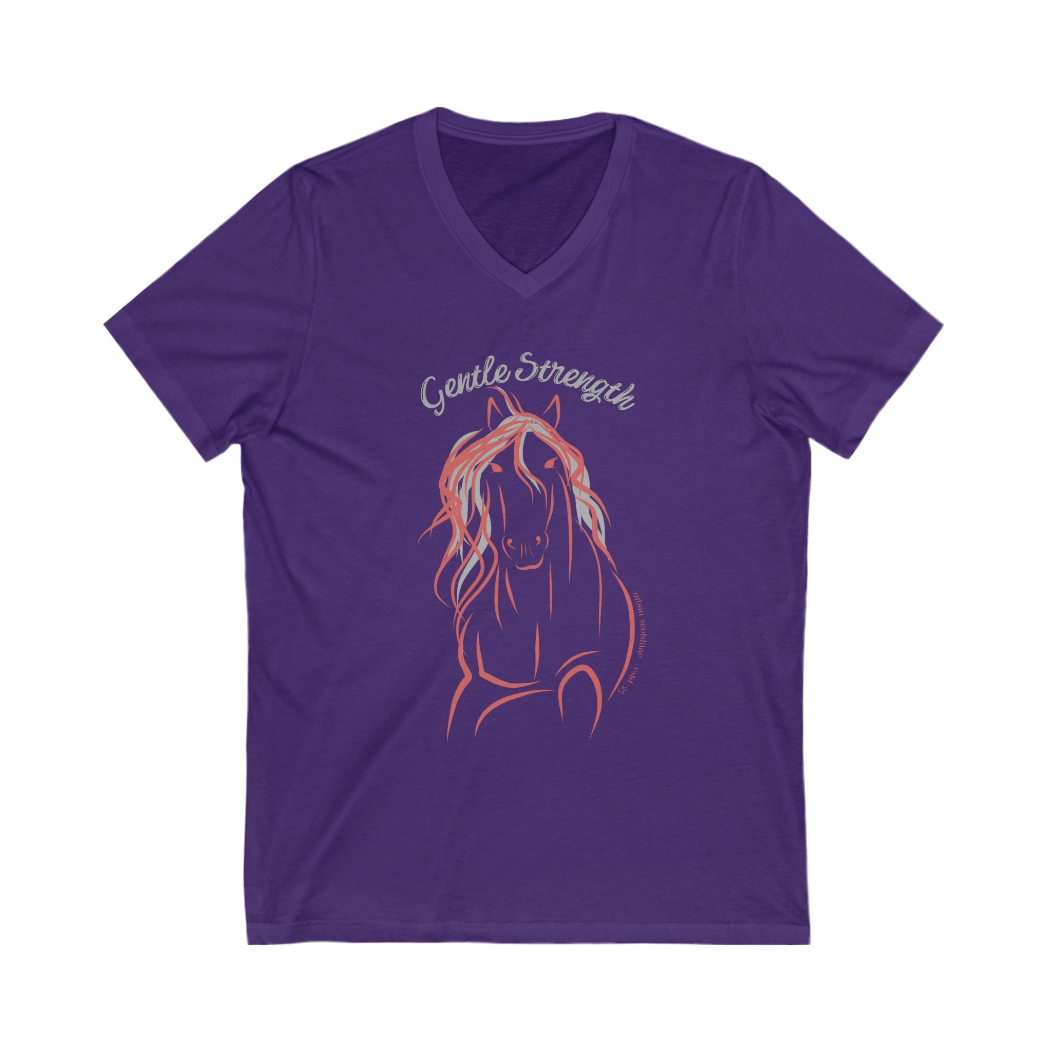 Urban SoulShine & co V-neck S / Team Purple Gentle Strength Horse V-Neck (upper print)