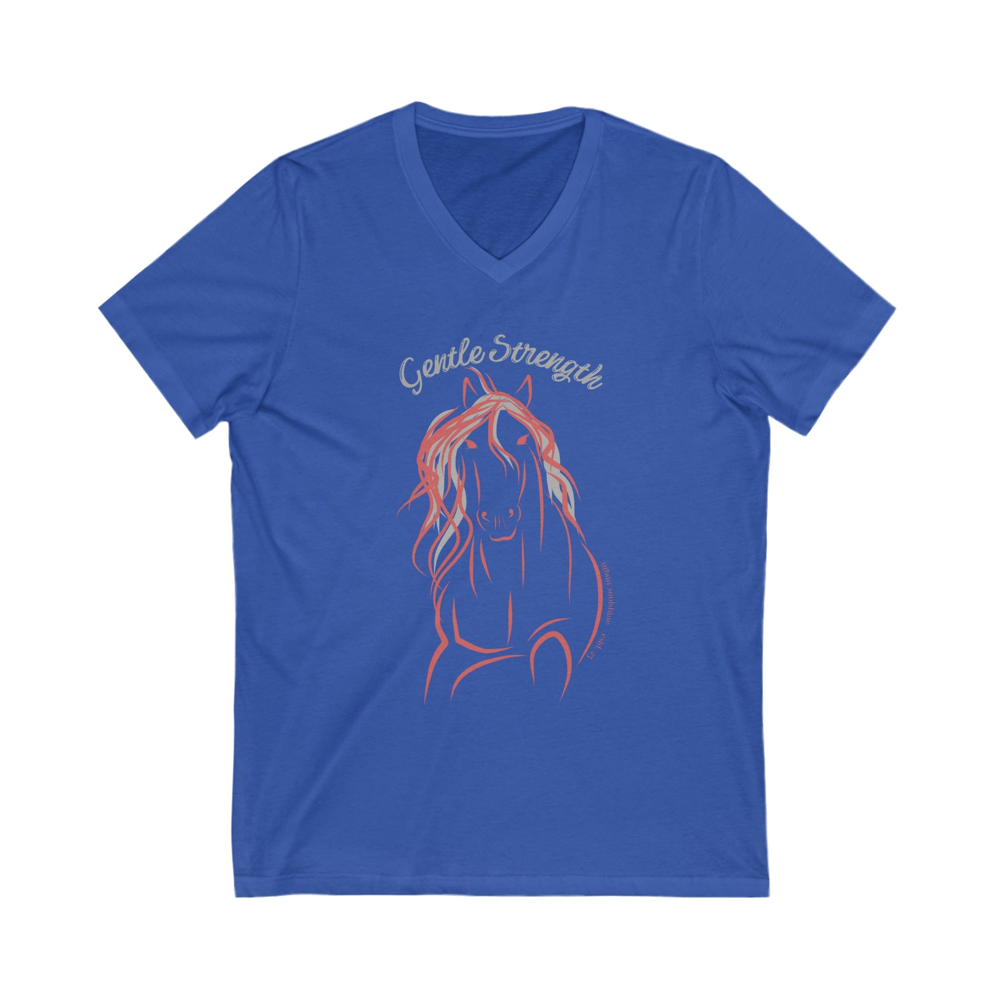 Urban SoulShine & co V-neck S / True Royal Gentle Strength Horse V-Neck (upper print)