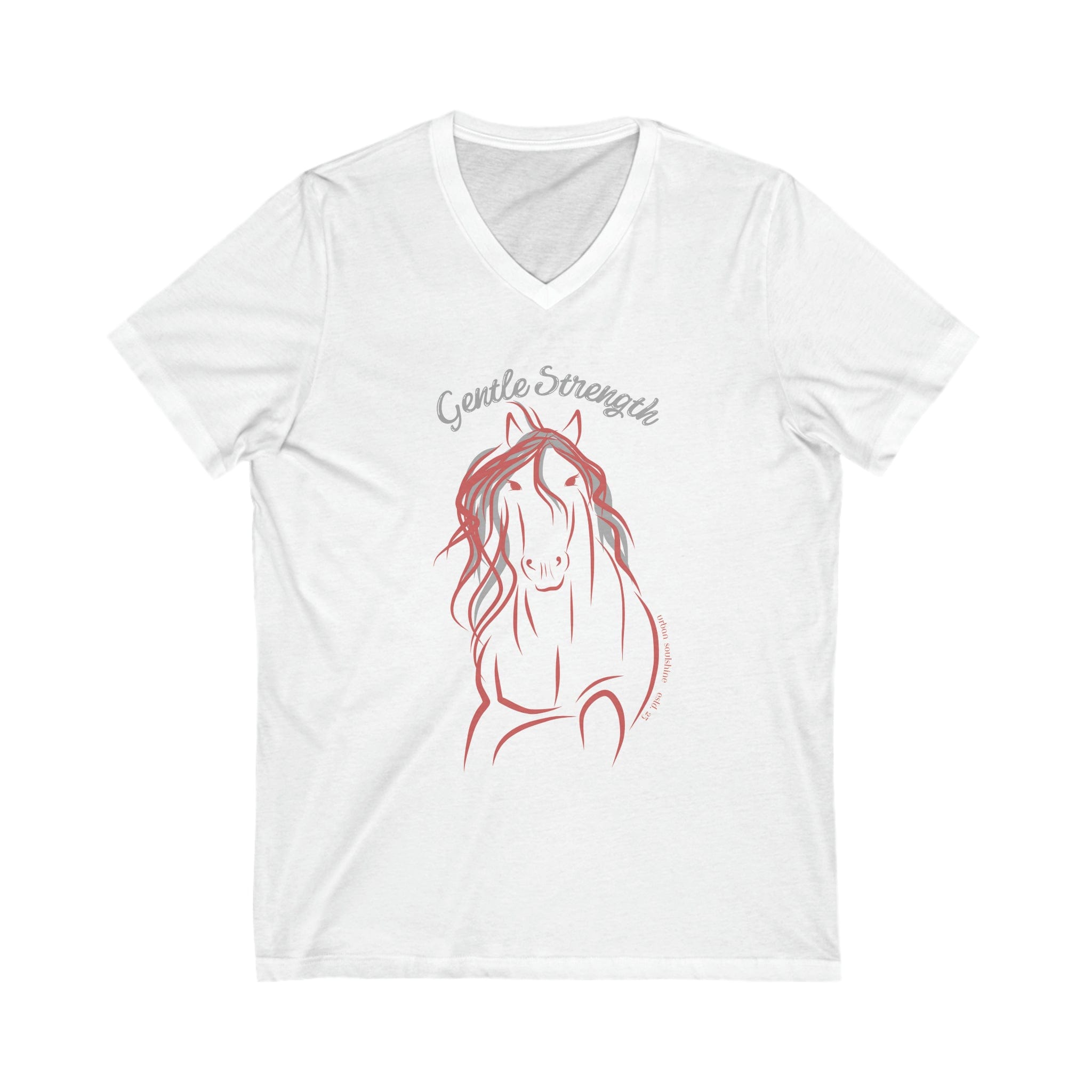 Urban SoulShine & co V-neck S / White Gentle Strength Horse V-Neck (upper print)