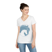 Urban SoulShine & co V-neck S / White The Soul Sleeps Horse Ladies' V-Neck Tee (teal)