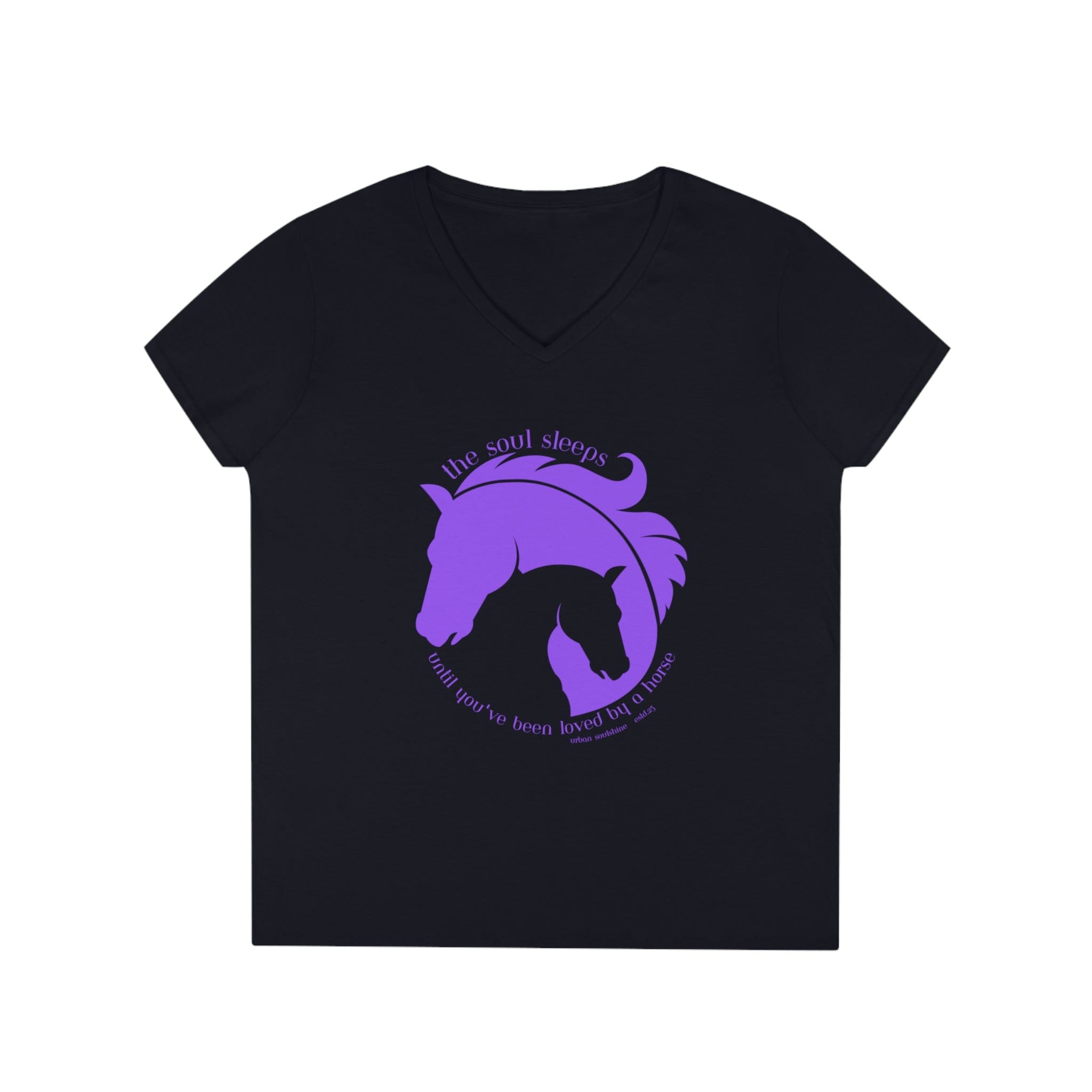 Urban SoulShine & co V-neck The Soul Sleeps Horse Ladies' V-Neck Tee (purple)