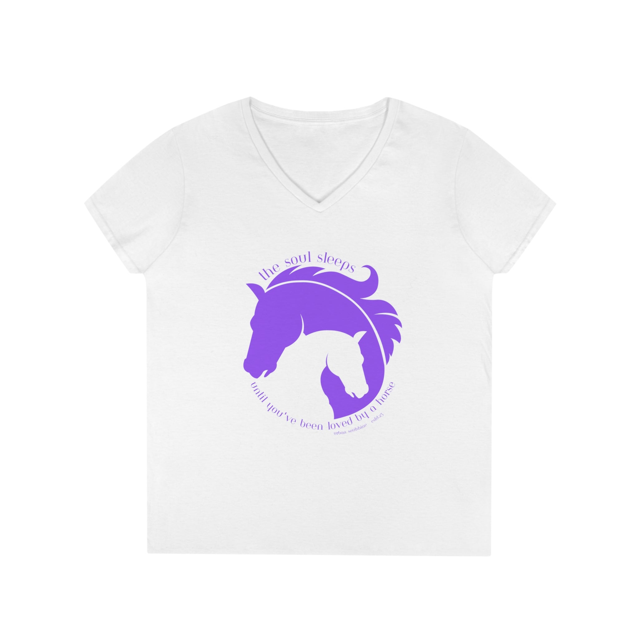 Urban SoulShine & co V-neck The Soul Sleeps Horse Ladies' V-Neck Tee (purple)