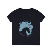 Urban SoulShine & co V-neck The Soul Sleeps Horse Ladies' V-Neck Tee (teal)