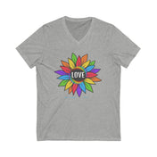 Urban SoulShine & co V-neck XS / Athletic Heather Love Blooms V-Neck Tee