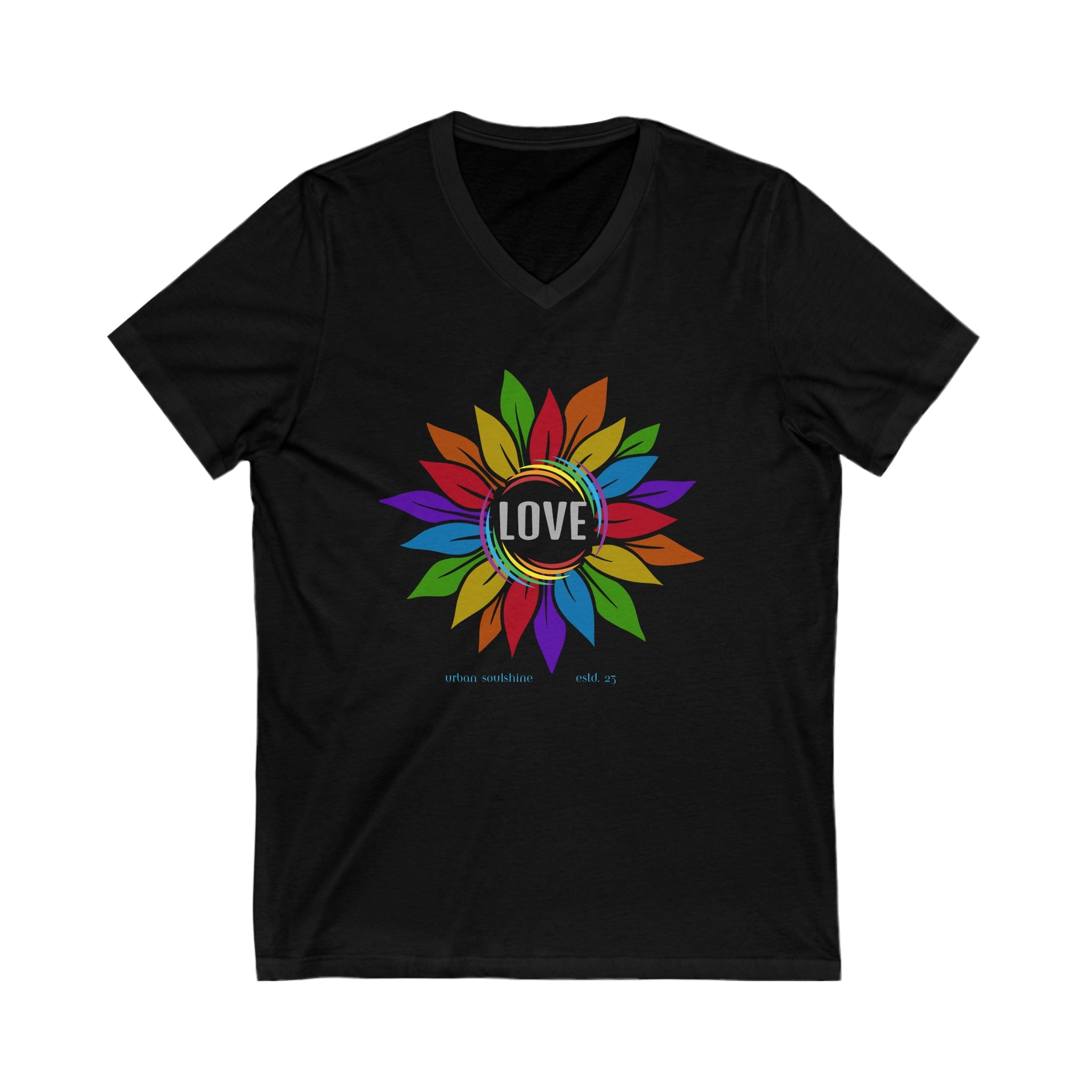  Black Love Blooms V-Neck Tee