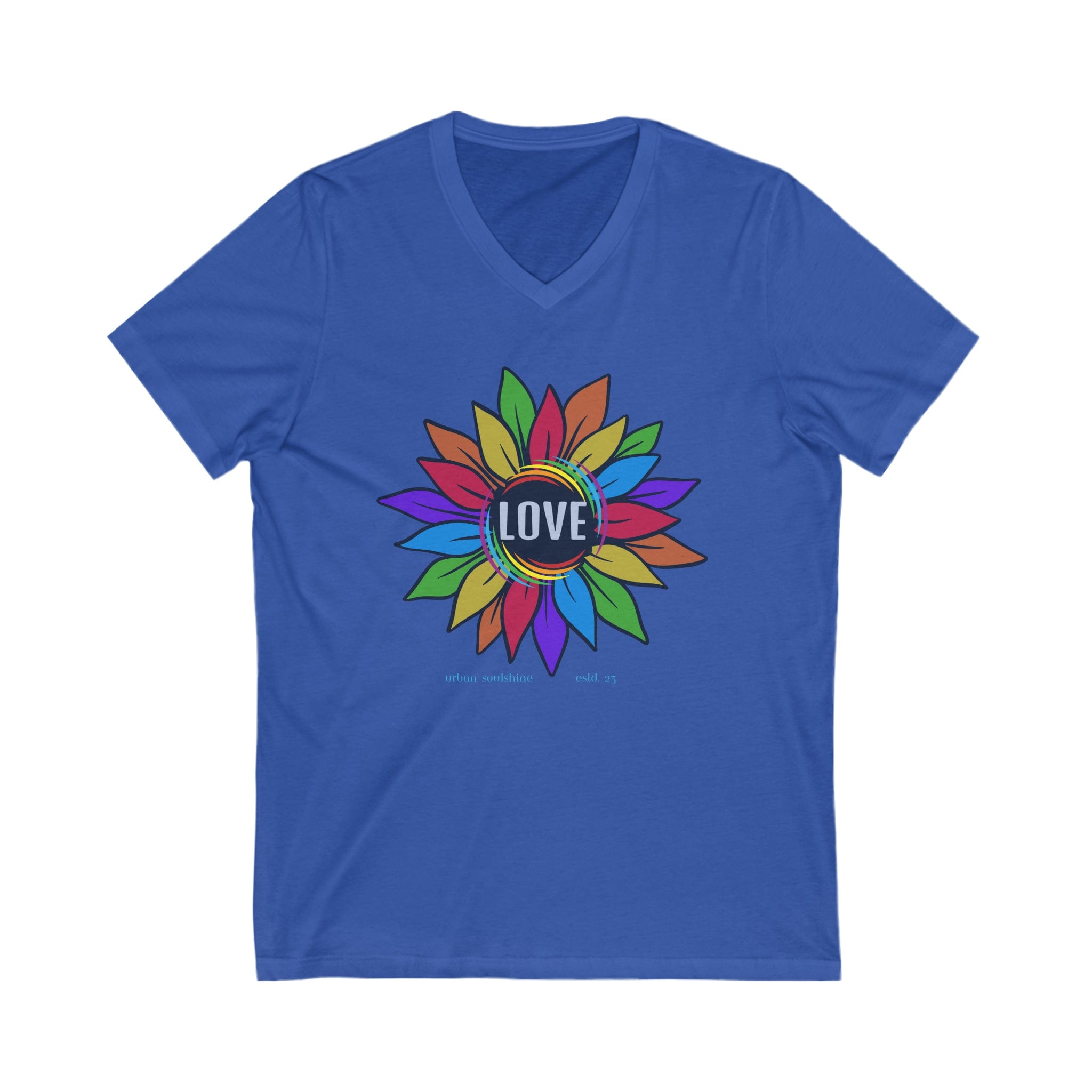 Urban SoulShine & co V-neck XS / True Royal Love Blooms V-Neck Tee