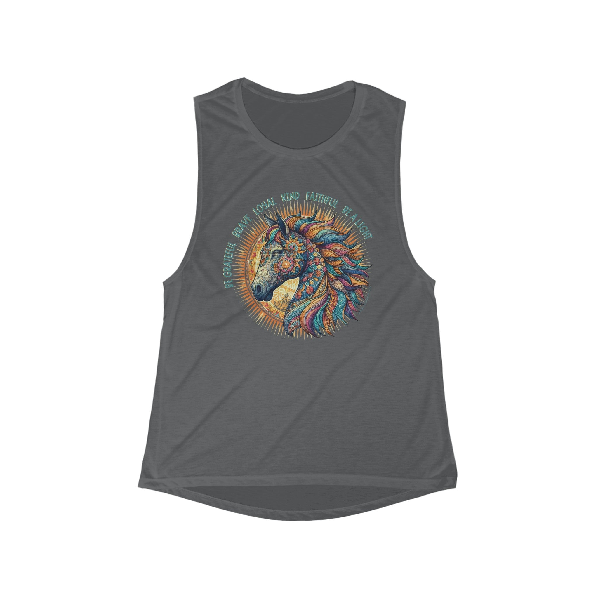 Urban SoulShine & co Weightless Muscle Tank S / Asphalt Slub Light Of A Stallion Flowy Muscle Tank