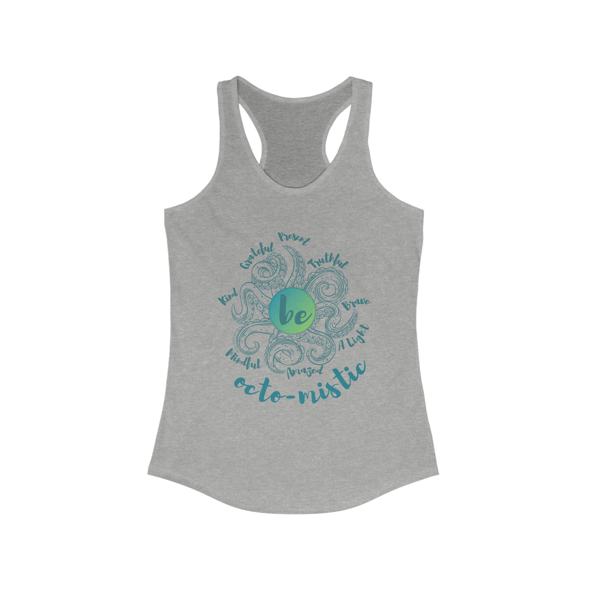 Urban SoulShine & co Women's Racerback Tank Top XS / Heather Grey 8 Feelers To Be Octo-Mistic Mantra Tank