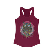 Urban SoulShine & co Women's Racerback Tank Top XS / Solid Cardinal Red Be Wise Owl Women's Ideal Razerback Tank