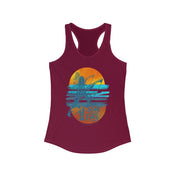 Urban SoulShine & co Women's Racerback Tank Top XS / Solid Cardinal Red Let the Sea Set You Free Surfer Tank