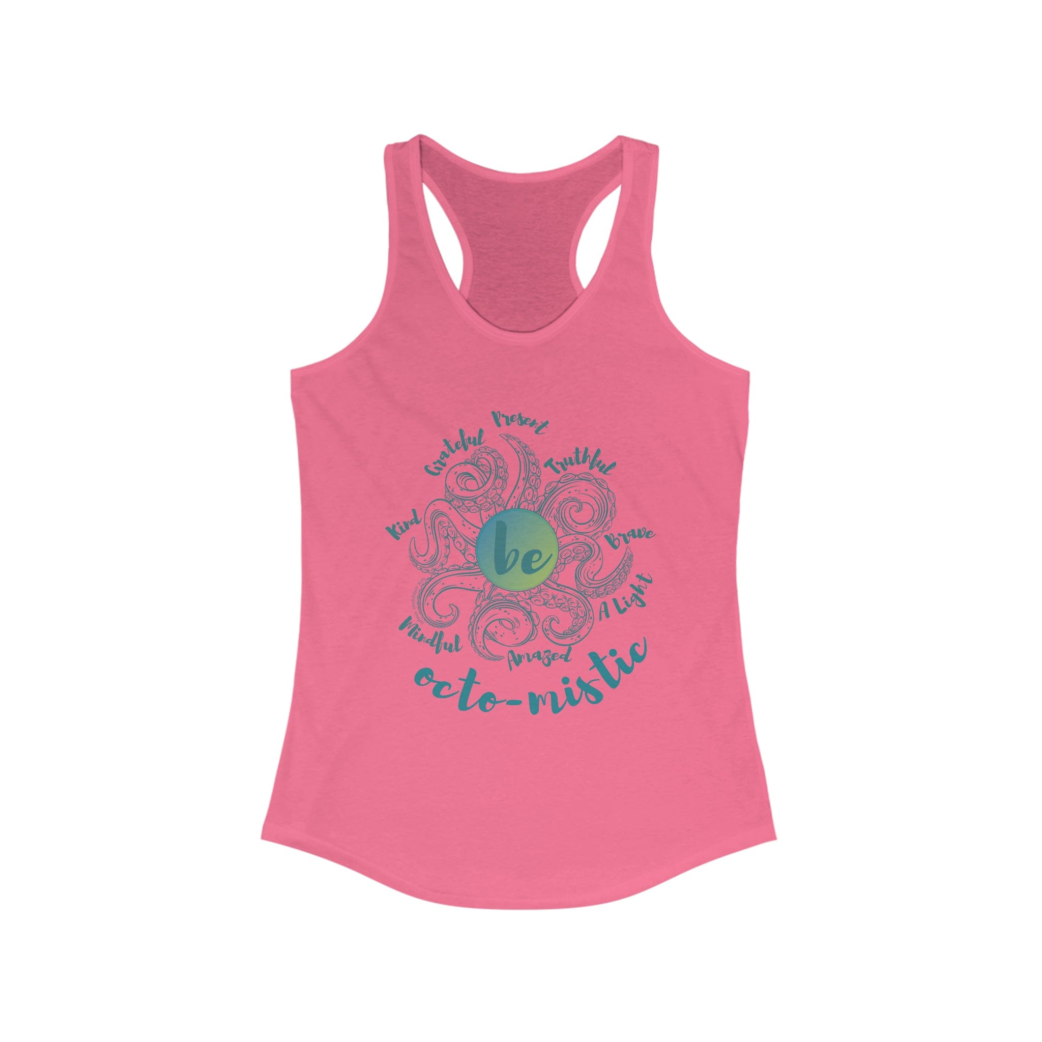 Urban SoulShine & co Women's Racerback Tank Top XS / Solid Hot Pink 8 Feelers To Be Octo-Mistic Mantra Tank