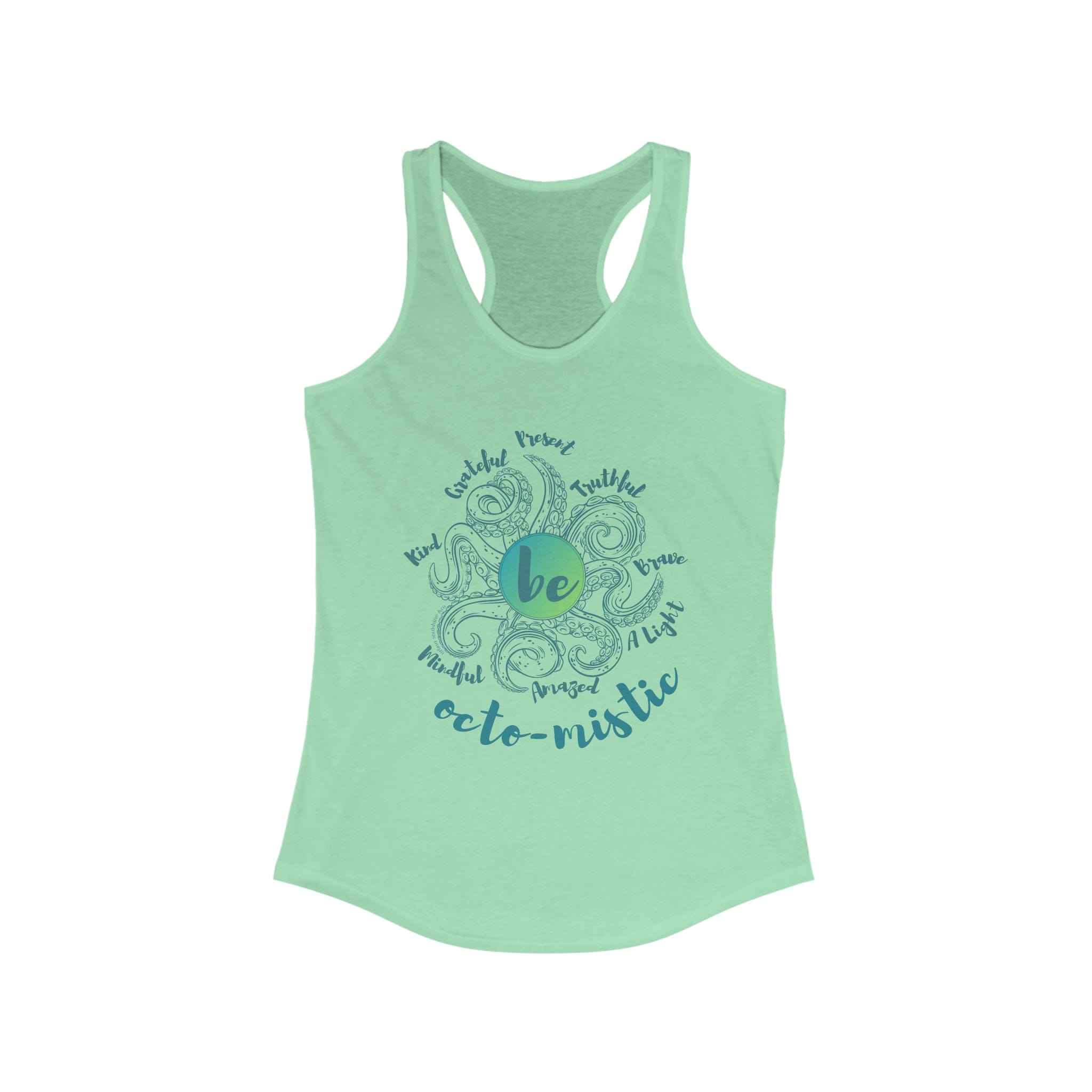 Urban SoulShine & co Women's Racerback Tank Top XS / Solid Mint 8 Feelers To Be Octo-Mistic Mantra Tank