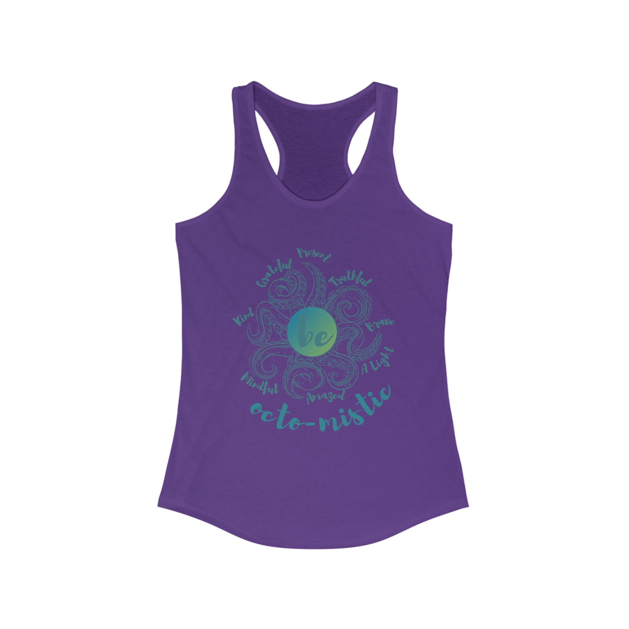 Urban SoulShine & co Women's Racerback Tank Top XS / Solid Purple Rush 8 Feelers To Be Octo-Mistic Mantra Tank