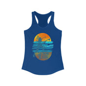 Urban SoulShine & co Women's Racerback Tank Top XS / Solid Royal Let the Sea Set You Free Surfer Tank