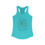 Urban SoulShine & co Women's Racerback Tank Top XS / Solid Tahiti Blue 8 Feelers To Be Octo-Mistic Mantra Tank