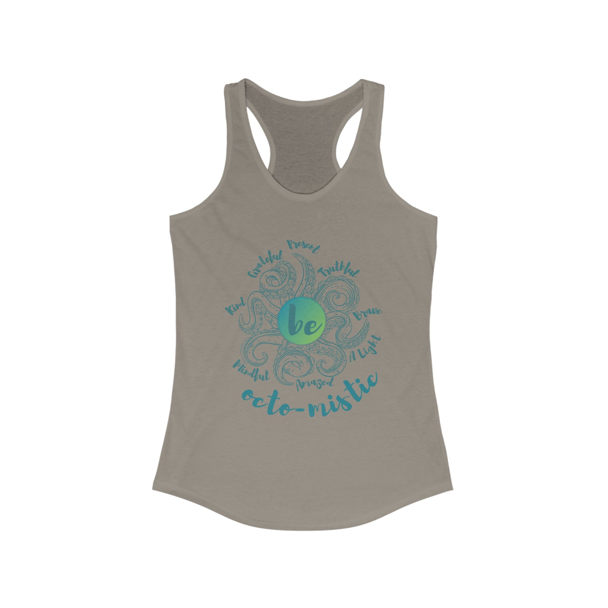 Urban SoulShine & co Women's Racerback Tank Top XS / Solid Warm Gray 8 Feelers To Be Octo-Mistic Mantra Tank